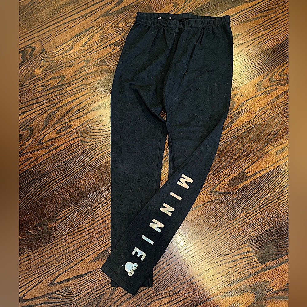 Girls, black Minnie, mouse leggings size 12
